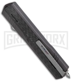 No Limit Night Stalker Gray OTF Automatic Knife - Satin Plain CPM-S90V -Knife Store No Limit Night Stalker Gray OTF Auto Satin GX 37066 jr side large