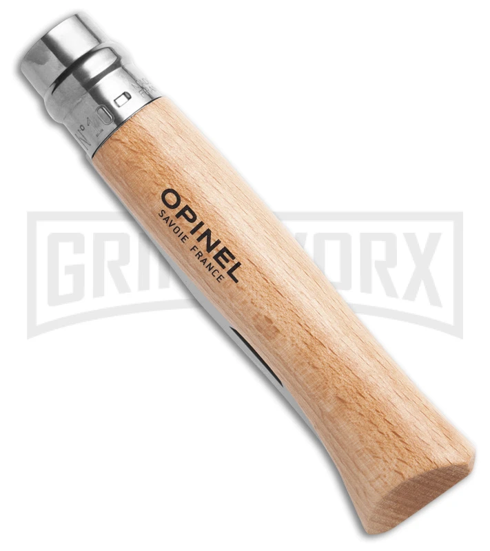 Opinel Knives No. 10 Beechwood Folding Knife - Stainless Steel Plain 2 Opinel Knives No. 10 Beechwood Folding Knife - Stainless Steel Plain - Image 2