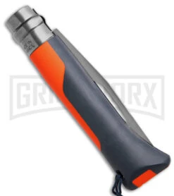 Opinel Knives No. 8 Outdoor Orange Folding Knife - Stainless Steel Serr -Knife Store Opinel Knives No. 8 Outdoor Stainless Steel Knife Orange 3in Serrr BHQ 14358 td side large