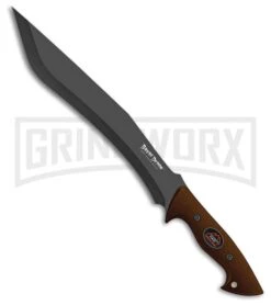 Outdoor Edge Brush Demon Survival Brown Zytel Fixed Blade Knife - Black Plain