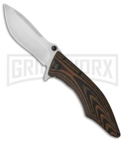 Outdoor Edge Conquer 3.5" Brown G-10 Frame Lock Folding Knife - Two-Tone Plain