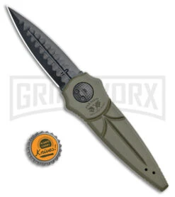 Paragon Warlock OD Green Gravity Knife - Black Sorcerer -Knife Store Paragon Warlock OD Green Aluminum Black Sorcerer BHQ 69125 jr bottlecap large
