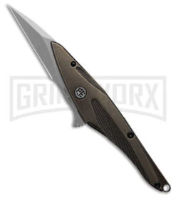 Petrified Fish Hummingbird Bronze Ti Frame Lock Knife - Satin Plain