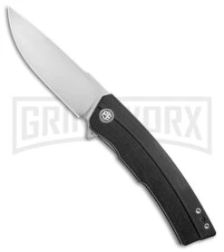 Petrified Fish Magazine Black G-10 Liner Lock Knife - Satin D2