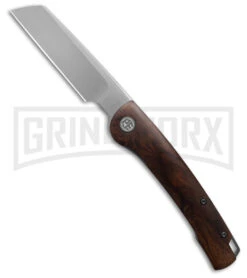 Petrified Fish Scholar Lighter Desert Ironwood Liner Lock Knife - Satin Plain
