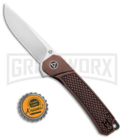 QSP Osprey Liner Lock Knife Stonewashed Copper - Satin Plain -Knife Store QSP Osprey LL SW Copper Satin BHQ 140145 jr bottlecap large