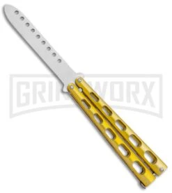 Ronin Gear Yellow Balisong Trainer Butterfly Knife - Satin Plain