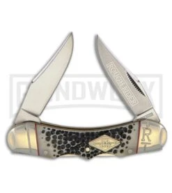 Rough Rider Double Lockback Buckshot Bone Pocket Knife