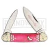 Rough Rider Hello Canoe Pink Bone W/ Rhinestones Pocket Knife