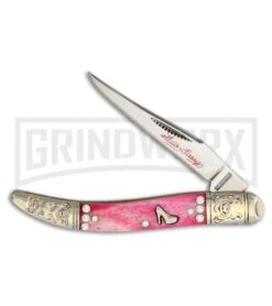 Rough Rider Hello Sassy Toothpick Pink Smooth Bone Pocket Knife