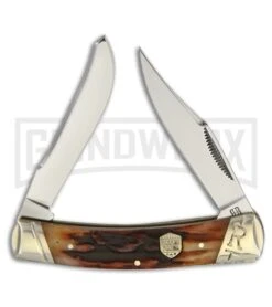 Rough Rider Small Moose Brown Stag Bone Pocket Knife