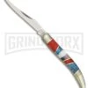Rough Rider Stoneworx Toothpick Red & Blue Pocket Knife W/ MOP & Abalone