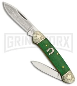 Rough Rider Stroke Of Luck Canoe Green Bone Pocket Knife
