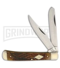 Rough Rider Wild Bill Hickok Trapper Honeycomb Jigged Bone Pocket Knife