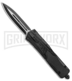 Rumble Black D/A OTF Automatic Knife - Dagger ( Black 2-tone Plain)
