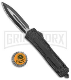 Rumble Heavy Duty Dagger Black OTF Automatic Knife - Two Tone -Knife Store Rumble Heavy Duty Dagger Black OTF Auto TT Dagger GX 38584 jr bottlecap large