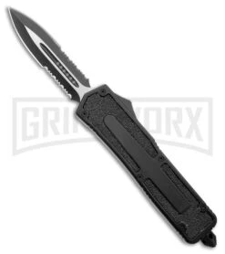 Rumble Black D/A OTF Automatic Knife - Dagger Black Full Serr