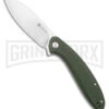 SENCUT San Angelo Green Micarta Flipper Pocket Knife - Satin Plain S21003-3