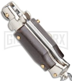 SKM 2.75" Italian Stilletto Keychain Brown Automatic Knife -Knife Store SKM 2.75in Keychain Stiletto Auto Brown Satin Flat BHQ 51053 jr side large