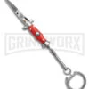 SKM 2.75" Italian Stilletto Keychain Red Automatic Knife