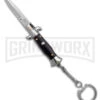 SKM 4" Italian Stiletto Black Automatic Knife Keychain - Bayo