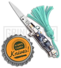Italian Stiletto Gray Marble Automatic Knife Teal Keychain - Flat Grind 7 Italian Stiletto Gray Marble Automatic Knife Teal Keychain - Flat Grind -Knife Store SKM Italian Stiletto Keychain Auto Marble Teal Satin BHQ 102943 jr bottlecap large