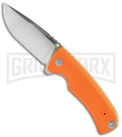 SOG Tellus FLK Blaze Orange GRN Frame Lock Knife - Stonewash Plain