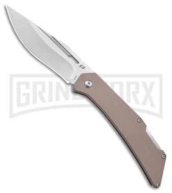 Schrade Slingshot Tan G-10 Lockback Knife - Satin Plain