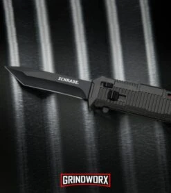 Schrade SCHOTF8TB Viper OTF Black Aluminum Assisted Knife - Tanto Black Plain -Knife Store Schrade Viper Tanto OTF Black Black SCHOTF8TB BHQ 27950 jr lifestyle large