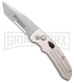 Smith & Wesson Extreme Ops Gray Automatic Knife - Tanto Bead Blast Serr