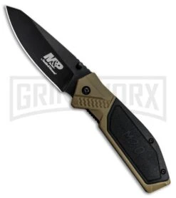 M&P M2.0 Black/Brown Folding Knife - Black Plain
