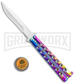 Spectrum Balisong Butterfly Knife (4.25"Satin) -Knife Store Spectrum Balisong Butterfly Satin GX 37521 jr bottlecap large