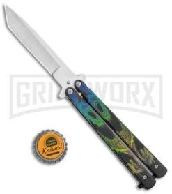 Super Knife Black Balisong Butterfly Knife Dragon - Tanto Satin -Knife Store Super Knife Black Balisong Butterfly Dragon Tanto Satin GX 37354 jr bottlecap large
