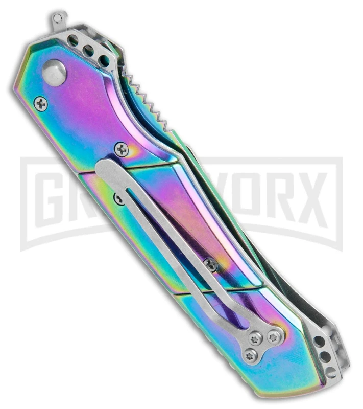 Super Knife Croc Automatic Knife Stainless Rainbow Spectrum (3.5 Spectrum) Serr 3 Super Knife Croc Automatic Knife Stainless Rainbow Spectrum (3.5 Spectrum) Serr - Image 3