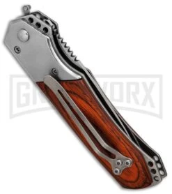 Front Page -Knife Store Super Knife Croc Stainless Rosewood Inlay satin serr BP 30075 er side large