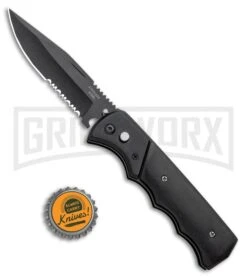 Super Knife Dingo Black Wood Automatic Knife - Black Serr -Knife Store Super Knife Dingo Black Wood Automatic Knife Black Serrated GX 33705 ns bottlecap large 1