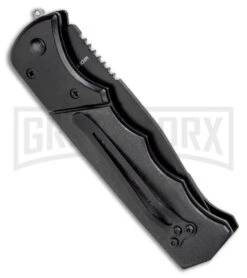 Super Knife Dingo Black Wood Automatic Knife - Black Serr -Knife Store Super Knife Dingo Black Wood Automatic Knife Black Serrated GX 33705 ns side large 1