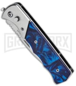 Front Page -Knife Store Super Knife Dingo Blue Marble Acrylic Auto Satin Serr GA623SLMBL GX 33492 jr spine large