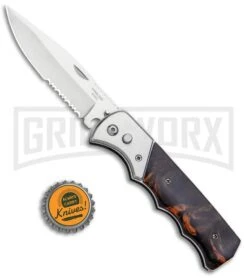 Super Knife Dingo Brown Marble Acrylic Automatic Knife - Satin Serr 7 Super Knife Dingo Brown Marble Acrylic Automatic Knife - Satin Serr -Knife Store Super Knife Dingo Brown Marble Acrylic Auto Satin Serr GA623SLMBRN GX 33497 jr bottlecap large