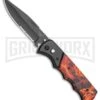 Super Knife Dingo Orange Flame Automatic Knife - Black Serr