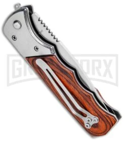 Super Knife Dingo Rosewood Automatic Knife - Satin Serr -Knife Store Super Knife Dingo Rosewood Auto Satin Serr GA623WSL GX 33498 jr side large