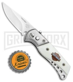 Super Knife Harley Davidson Automatic Knife (2" Satin) GA215PWT -Knife Store Super Knife Harley Davidson Auto Satin GA215PWT GX 34970 jr bottlecap large
