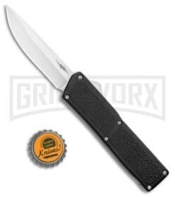 Thunder Black D/A OTF Automatic Knife - Satin Plain -Knife Store Thunder Black DA OTF Auto Satin GX 34185 jr bottlecap large