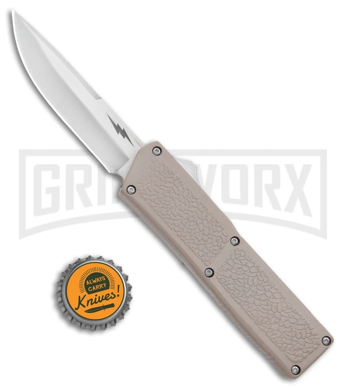 Thunder Tan D/A OTF Automatic Knife - Satin Plain 4 Thunder Tan D/A OTF Automatic Knife - Satin Plain - Image 4