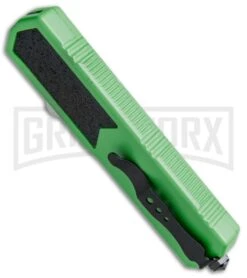 Titan Green D/A OTF Automatic Knife - Tanto Black Serr -Knife Store Titan Green Tanto Blk Serr BP 18953 jr side large