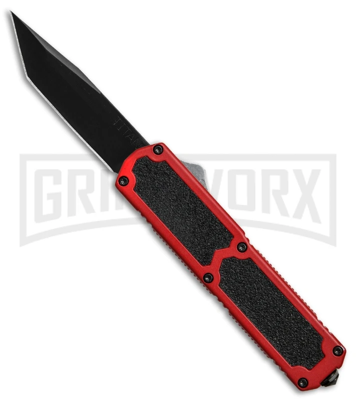 Titan Red D/A OTF Automatic Knife - Tanto Black Plain 1 Titan Red D/A OTF Automatic Knife - Tanto Black Plain