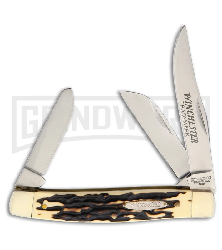 Winchester Stockman Sim. Stag Pocket Knife 1 Winchester Stockman Sim. Stag Pocket Knife