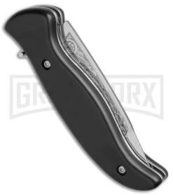 Zlatoust Ebony Wood Russian Automatic Knife (3.5" Mirror) 7 Zlatoust Ebony Wood Russian Automatic Knife (3.5" Mirror) -Knife Store Zlatoust Russian Ebony Wood Mirror BP 19461 jr side large