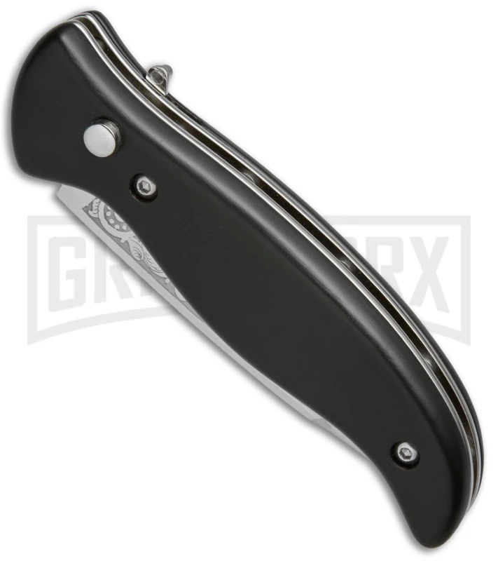 Zlatoust Ebony Wood Russian Automatic Knife (3.5" Mirror) 2 Zlatoust Ebony Wood Russian Automatic Knife (3.5" Mirror) - Image 2