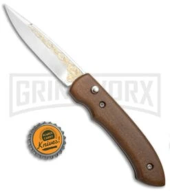 Zlatoust Walnut Wood Russian Automatic Knife (3.5" Mirror) -Knife Store Zlatoust Russian Walnut Wood Mirror BP 19462 jr bottlecap large